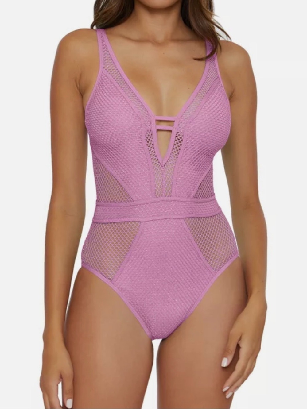 BECCA Show and Tell One Piece Malva Lilac Swimsuit